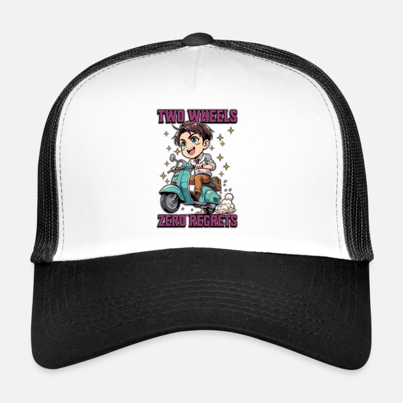 Scooter Two Wheels Zero Regrets Scooter Driver Trucker Cap