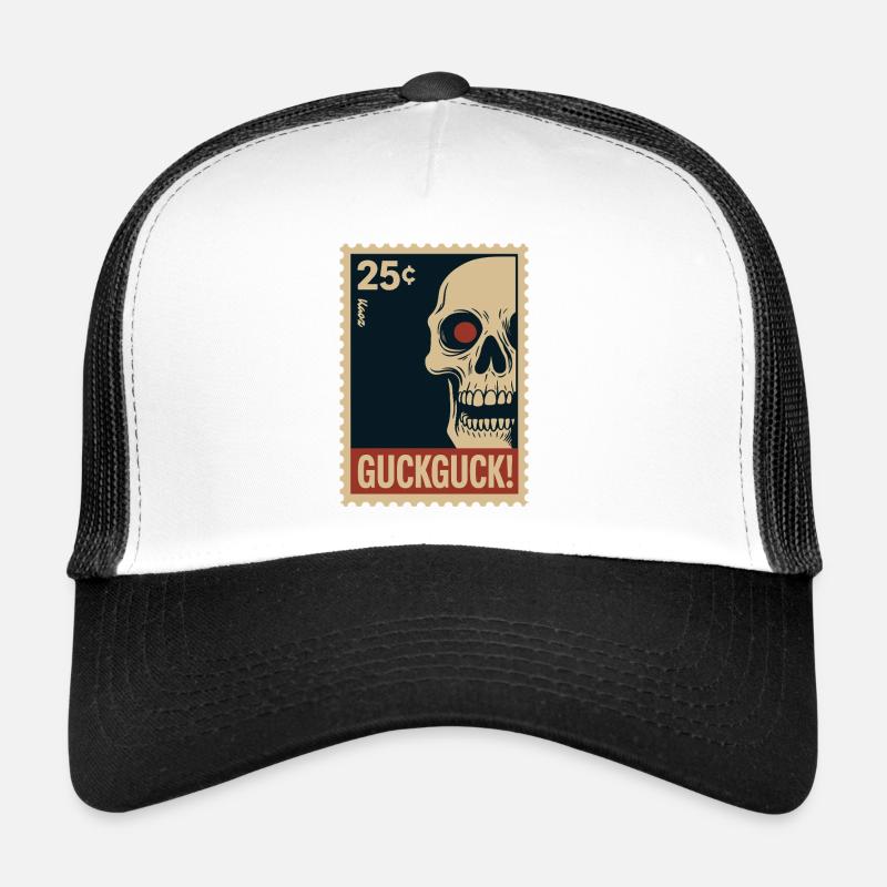 Skull Stamp Look Look Hello Trucker Cap