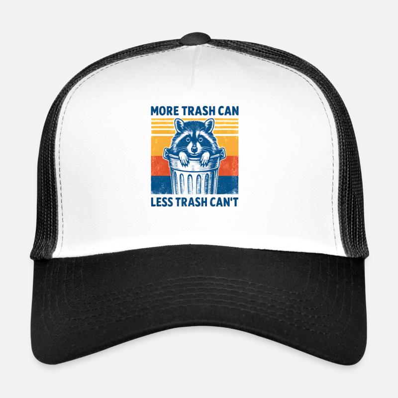 Waschbär Spruch Müll Humor Lustig Geschenkidee - Trucker Cap - Weiß/Schwarz