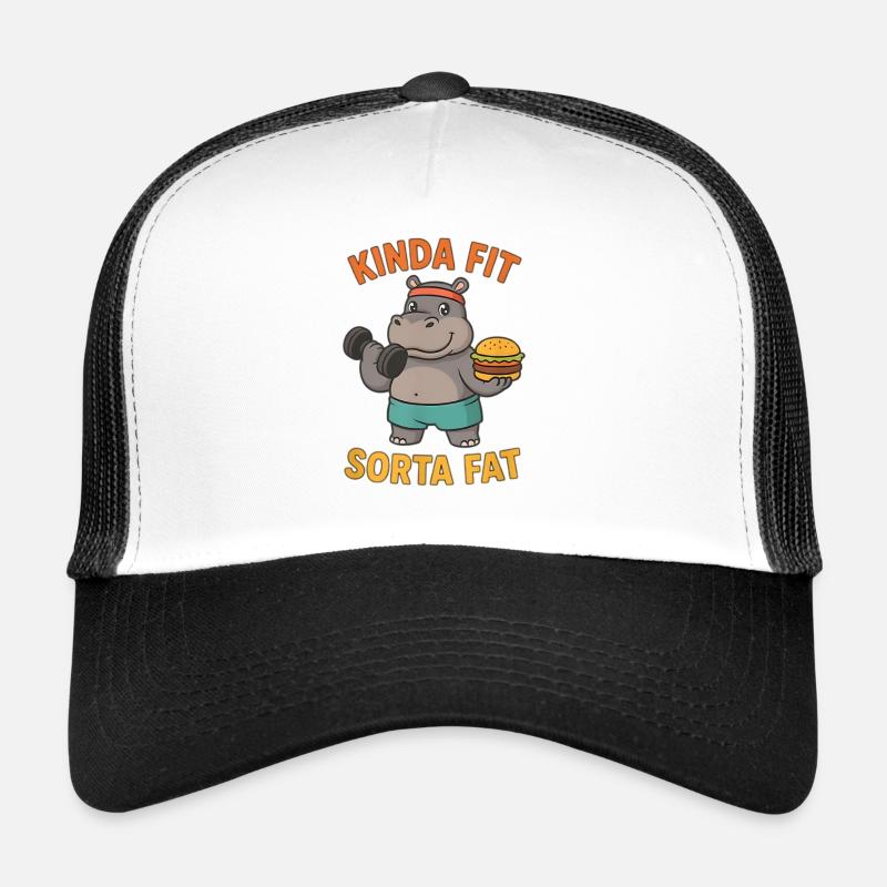 Kinda Fit Sorta Fat Drôle Gym Mignon Hippopotame Rétro Casquette trucker 