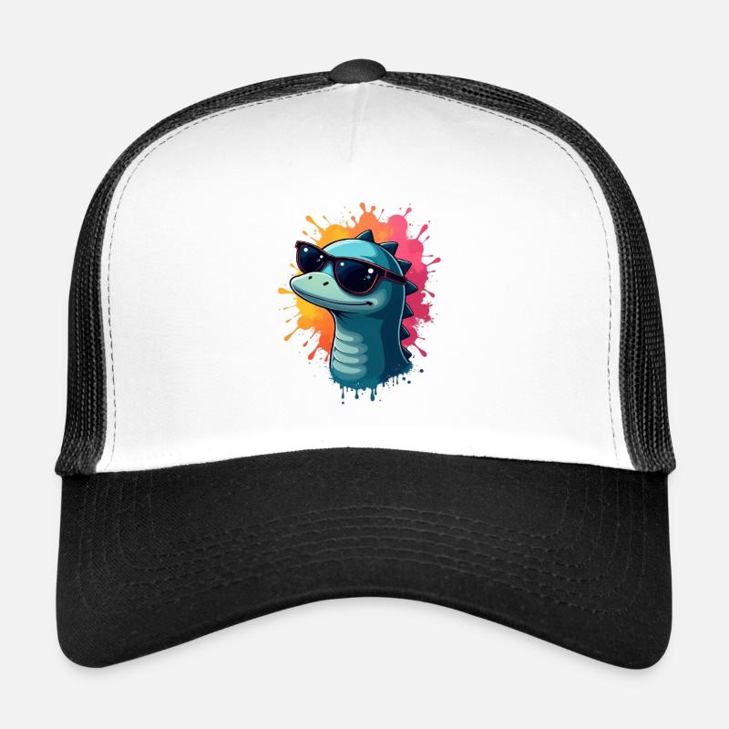Dino cool avec des lunettes de soleil Casquette trucker 