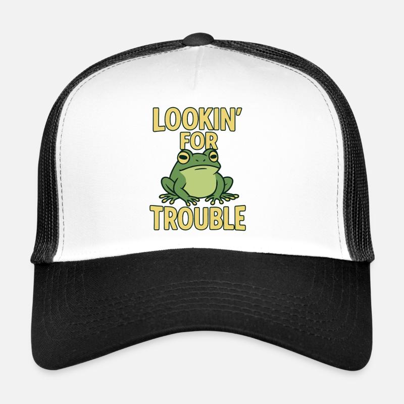 Humorous frog design with text Trucker Cap