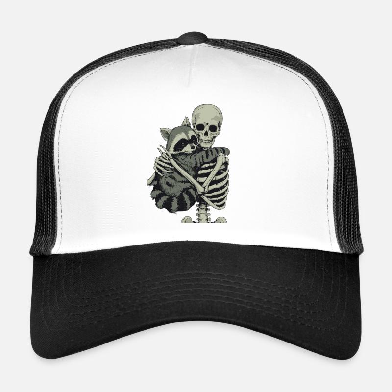 Squelette de raton laveur pour Halloween Casquette trucker 