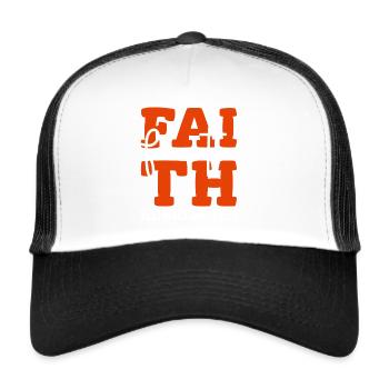 Faith Hope Jesus Christian Bible Verse - Trucker Cap - white/black - Front