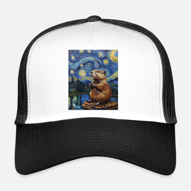 Bieber dans le style de Van Gogh, La Nuit étoilée Casquette trucker 