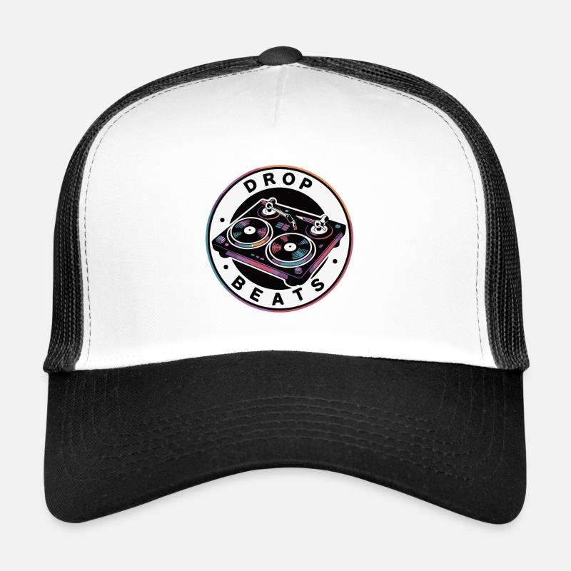 Drop Beat Turntable Illustration Trucker Cap