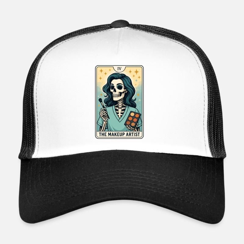Maquilleuse squelette, conception de tarot Casquette trucker 
