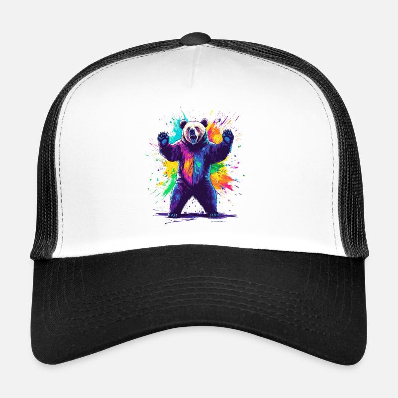 Bär mit bunter Farbexplosion Trucker Cap