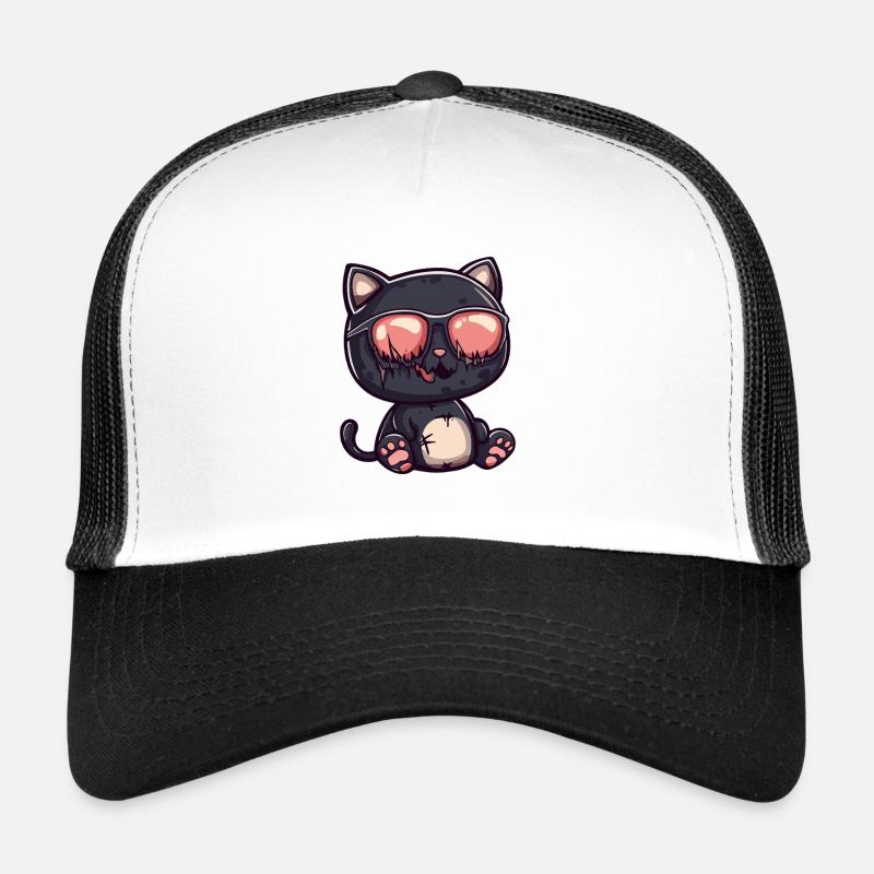 Chilliger Katzen-Vampir mit Sonnenbrille Trucker Cap
