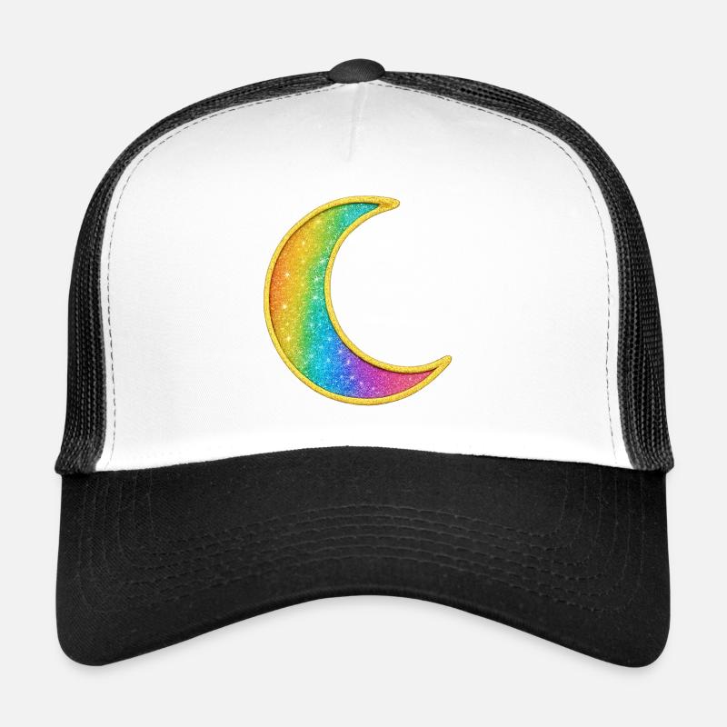 Conception de paillettes de lune arc-en-ciel Casquette trucker 