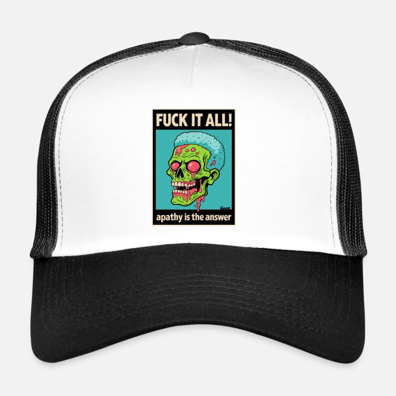 Zombie Skull with Bold Statement Trucker Cap