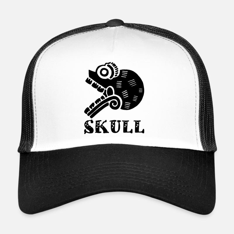 Crâne tribal noir Casquette trucker 