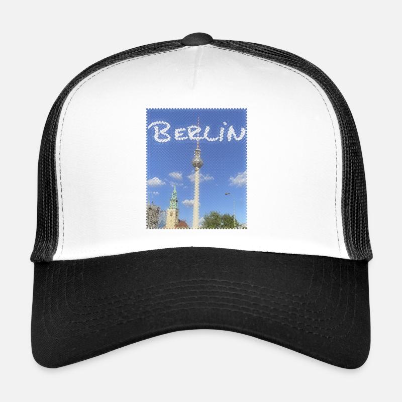 Berlin TV Tower Neon Design Trucker Cap