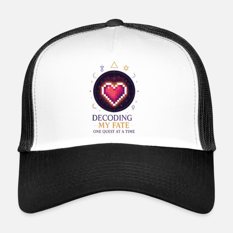 Décoder le destin : Pixel Art du cœur Casquette trucker 