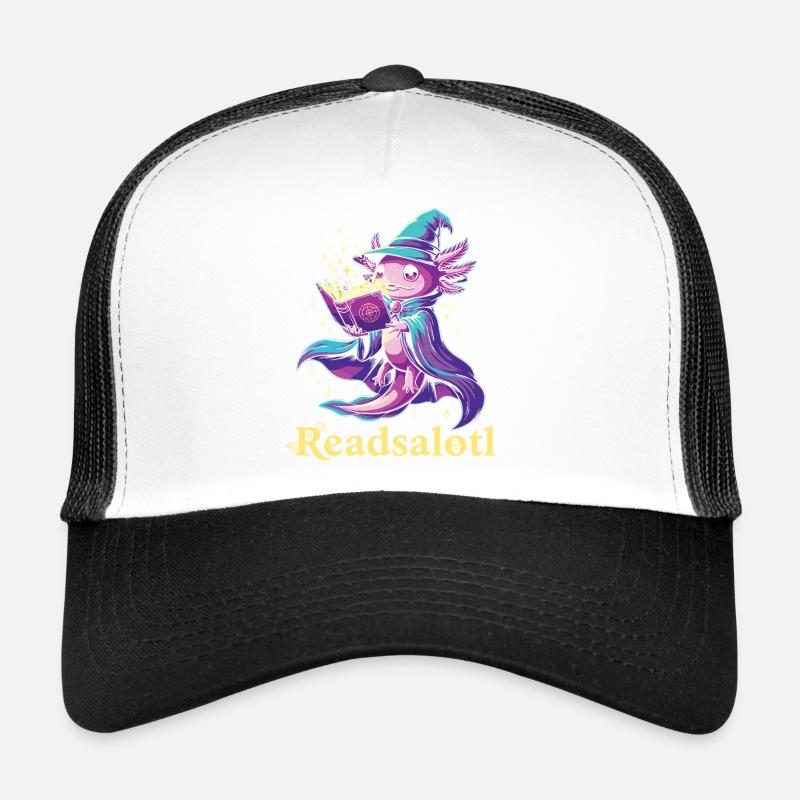 Readsalotl Axolotl Reading Mage Axolotl Trucker Cap