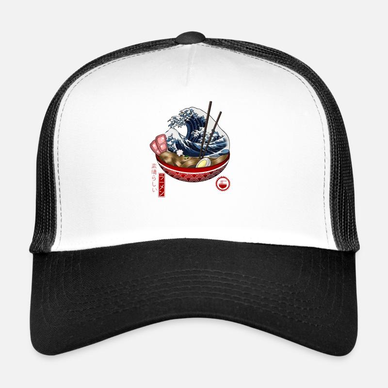 Kawaii Wave Ramen Bowl Design Trucker Cap
