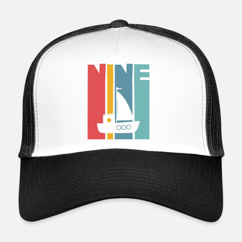 9. Geburtstag Segelschiff - Trucker Cap - Weiß/Schwarz