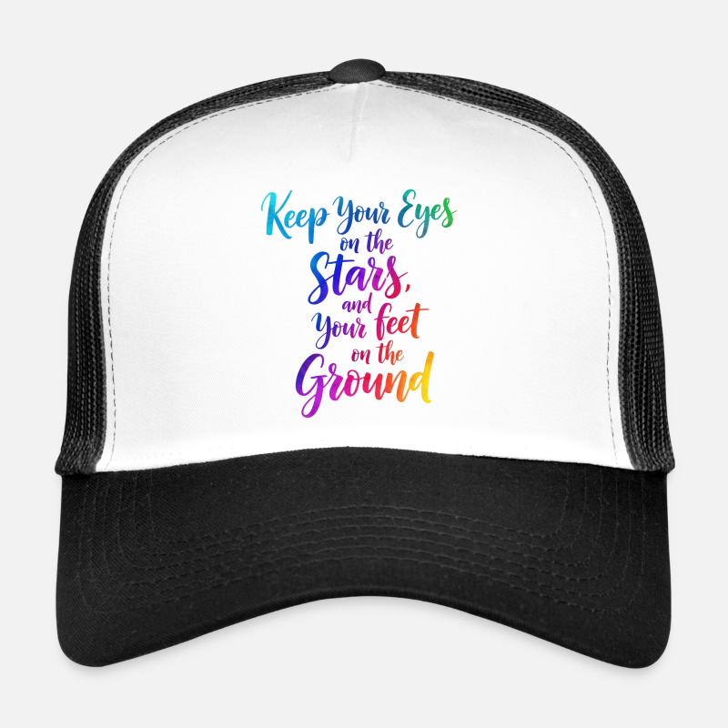Inspirational Quote with Starry Gradient - Trucker Cap - white/black