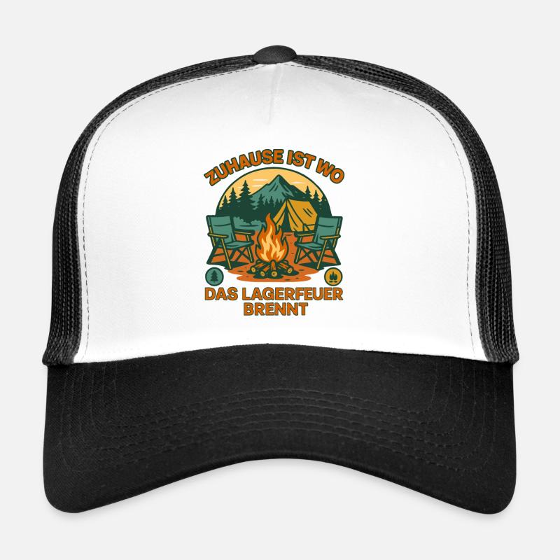 Home is where the campfire burns Camping Trucker Cap