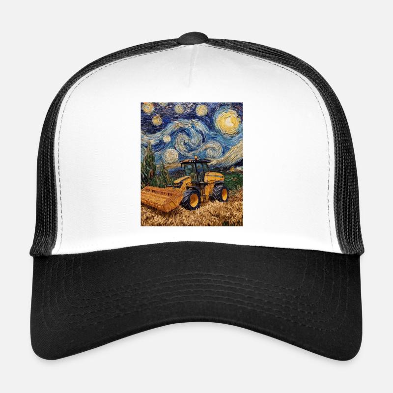moissonneuse-batteuse fermier style van gogh étoilé Casquette trucker 