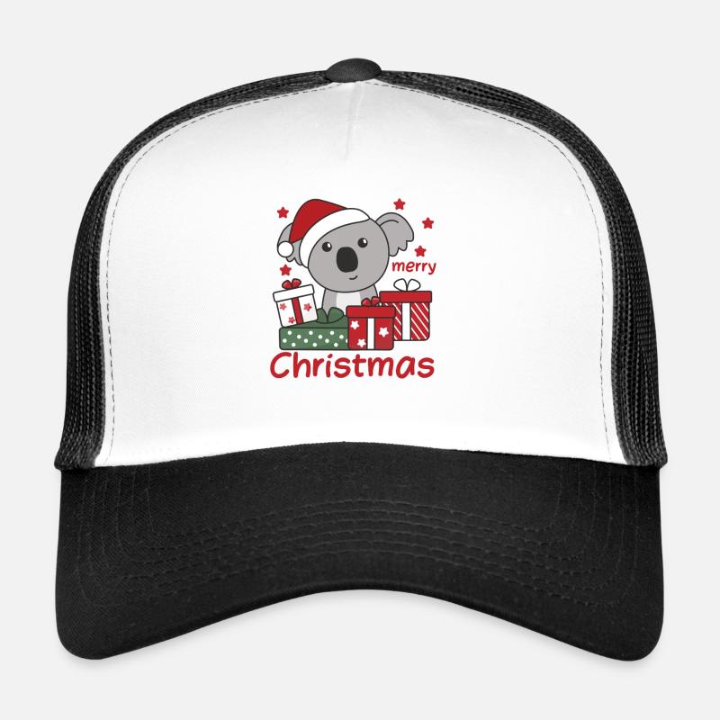 Koala Weihnachten Geschenk Winter Tiere Koalas - Trucker Cap - Weiß/Schwarz