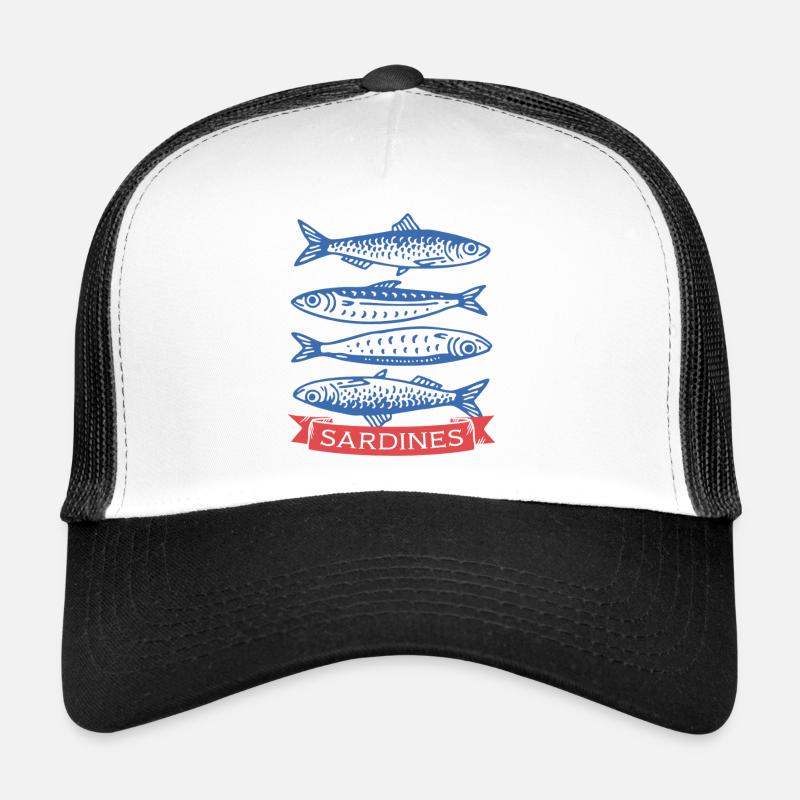 Sardinen - Trucker Cap - Weiß/Schwarz