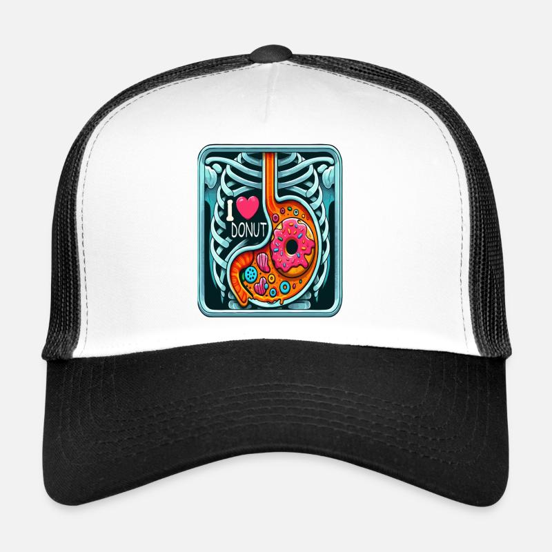J’adore le beignet - Casquette trucker  - blanc/noir