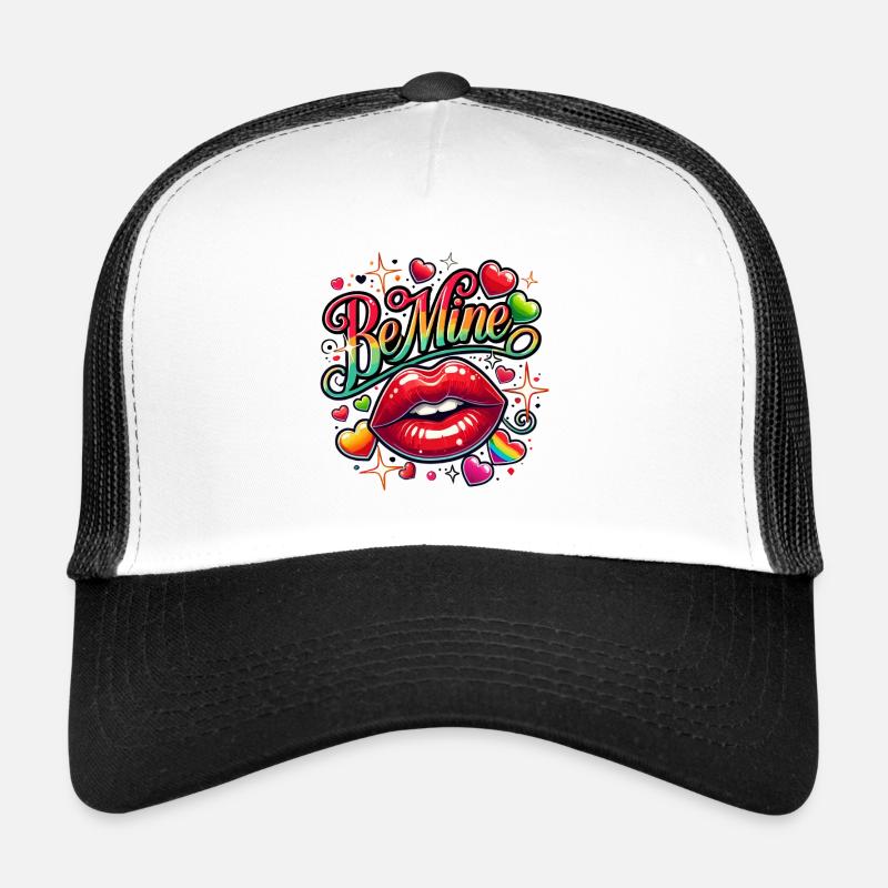 Be Mine - Lips & Love - Trucker Cap - white/black