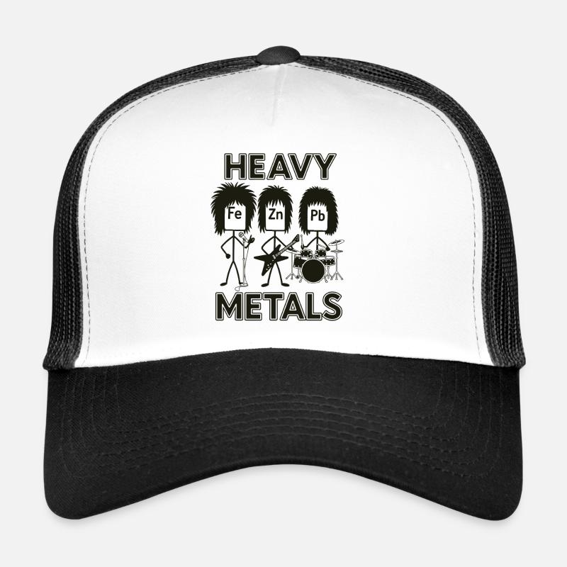 Heavy metal band design with elements - Trucker Cap - white/black