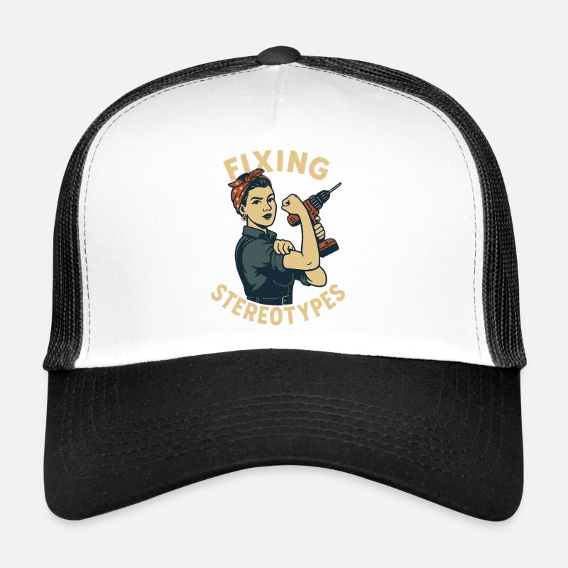 Breaking stereotypes with humor - Trucker Cap - white/black