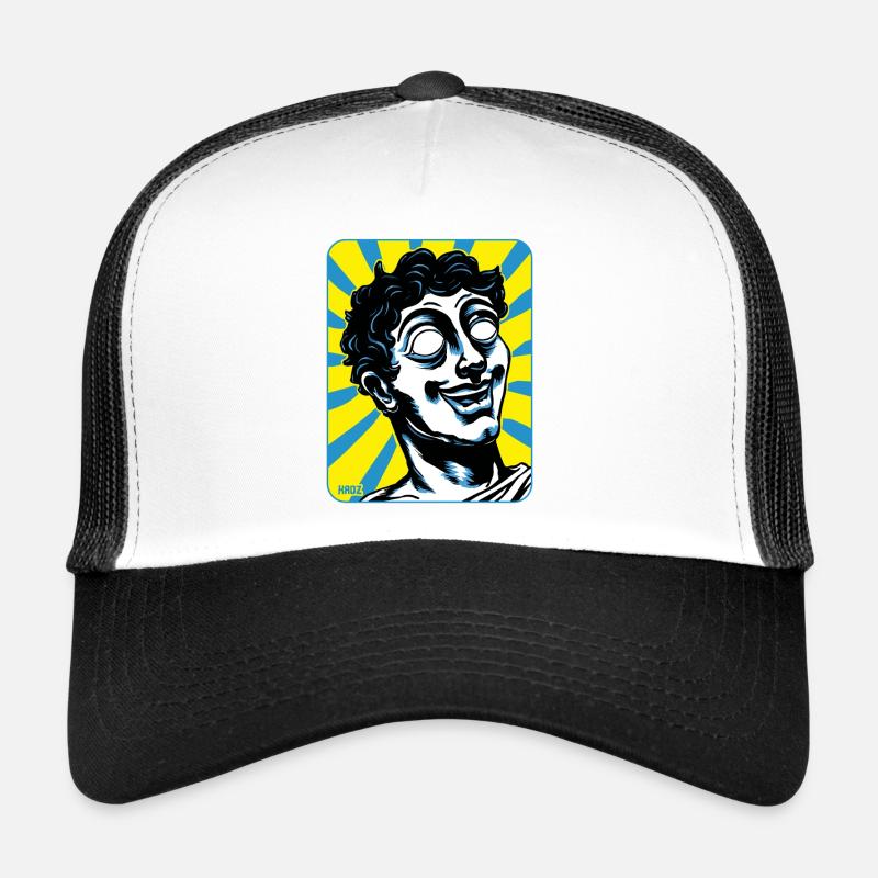 Funny Greek Comic Statue with Blank Look Trucker Cap