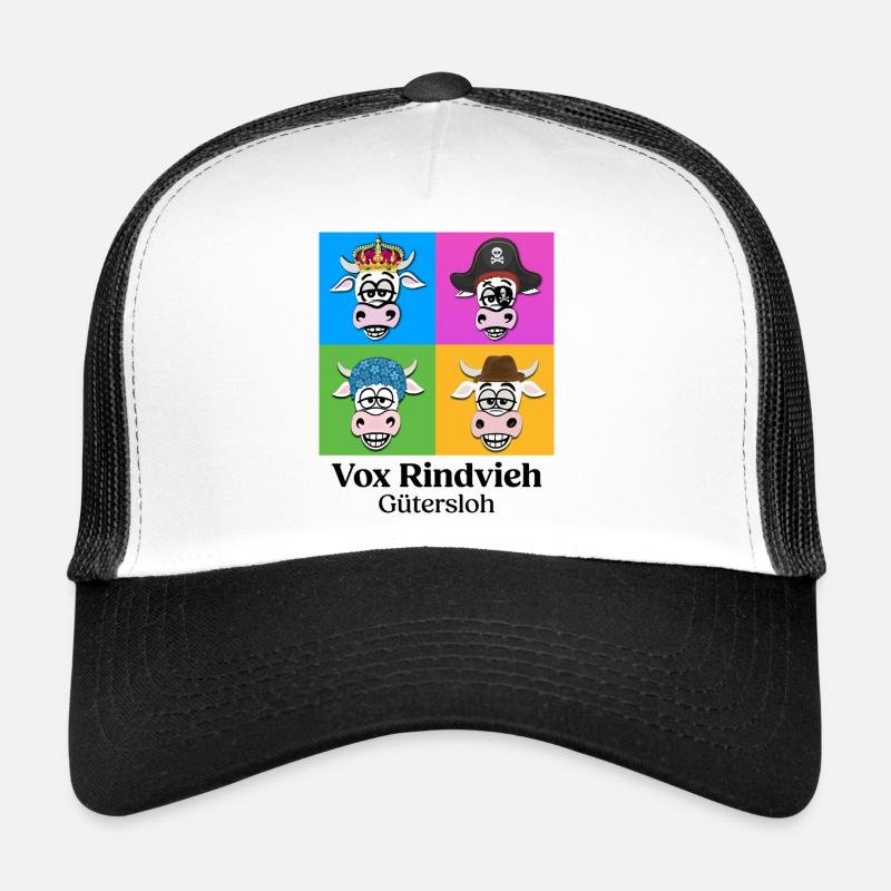 Cow Quartet VR with Text Trucker Cap
