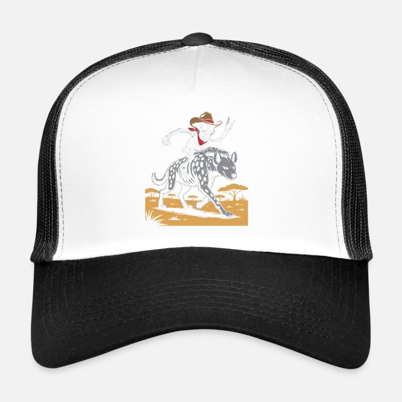 Skelett auf Hyäne im Wildwest-Stil - Trucker Cap - Weiß/Schwarz