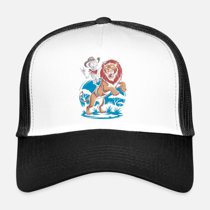 Conception d’aventure de lions et de squelettes Casquette trucker 