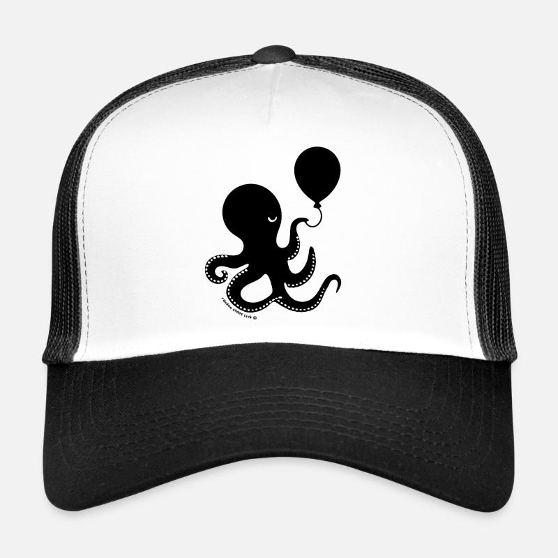 Cursed Octopus – Unhinged Dark Humor Sea Creature - Trucker Cap - white/black