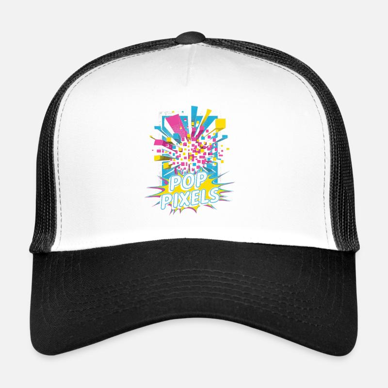 Pop Pixels Pop Culture Rétro Jeu vidéo Casquette trucker 