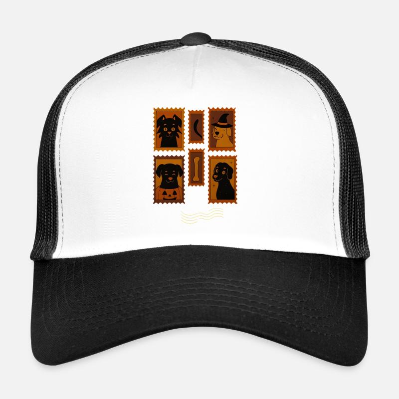 Halloween chiot et chat timbre art, amour chats Casquette trucker 