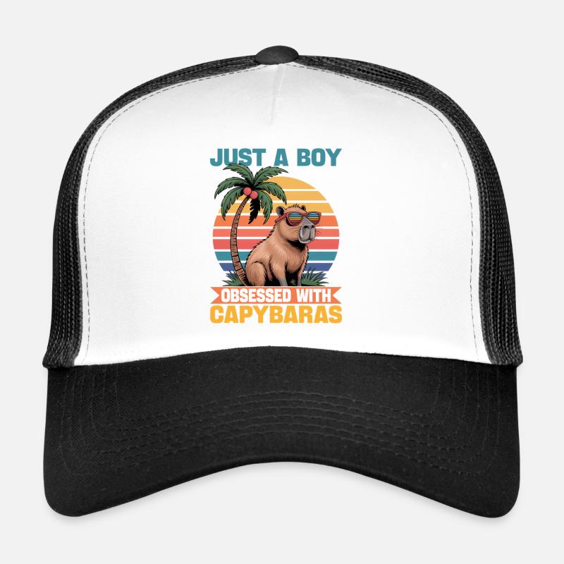 Funny Capybara - Trucker Cap - Weiß/Schwarz