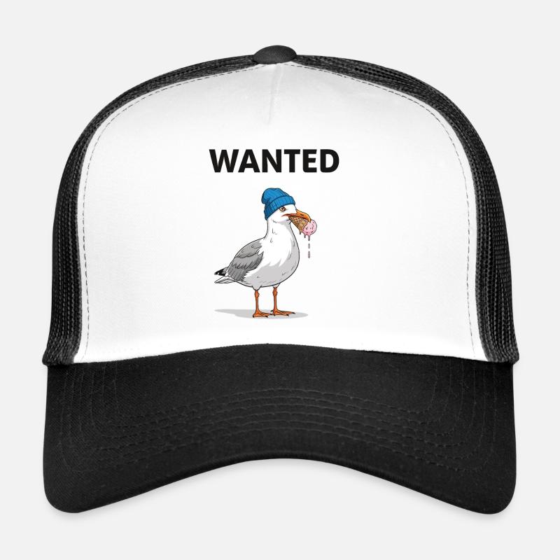 Gesucht Möwe Eiscreme Abenteuer - Trucker Cap - Weiß/Schwarz