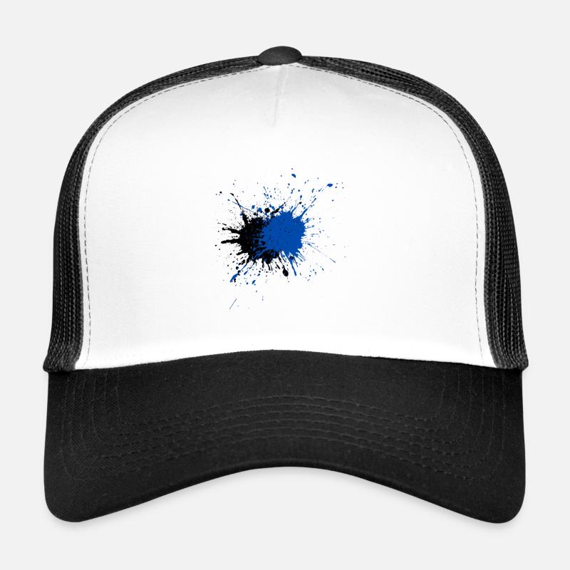 Impression créative d’éclaboussures de peinture bleue Casquette trucker 