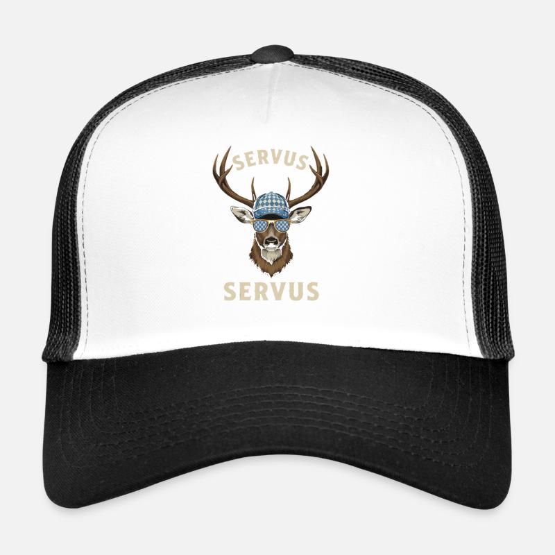 Alpen Hirsch Servus Hirschgeantler Tracht Oktober Casquette trucker 