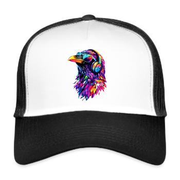 Raven, Crow, Bird, Raven Crow, Jackdaw, Black Raven - Trucker Cap - white/black - Front