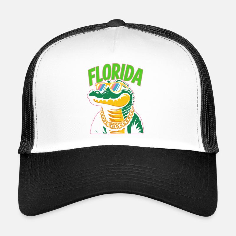 Florida Alligator - Trucker Cap - Weiß/Schwarz