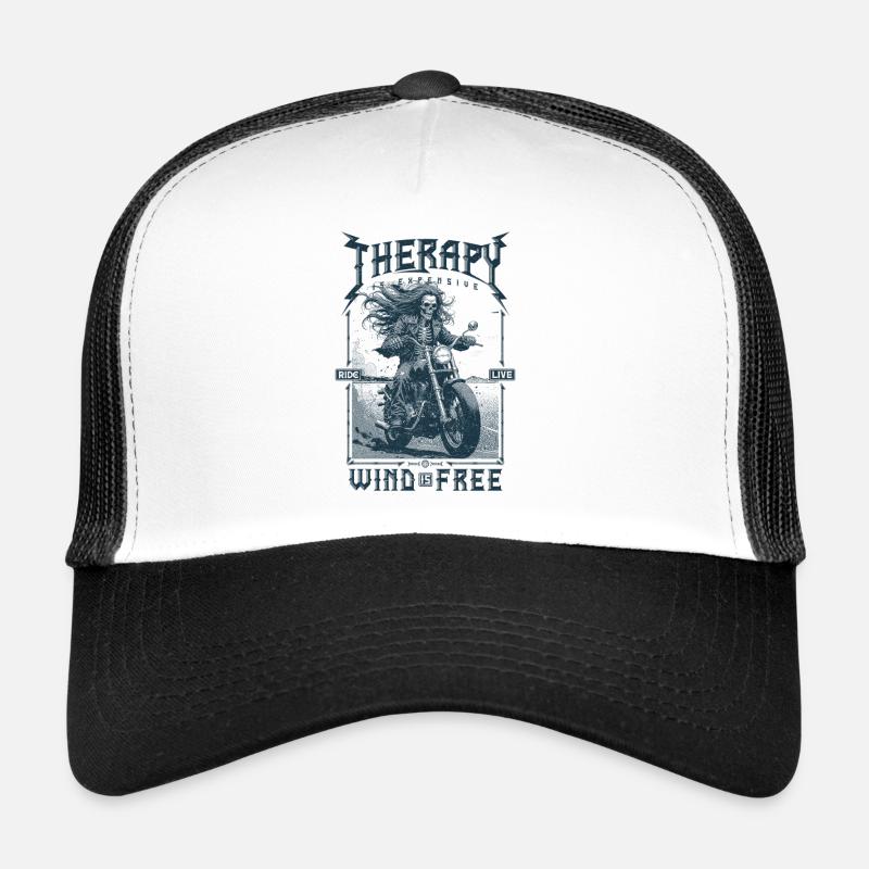 Therapy is Expensive Wind is Free Motorcycle Rider Trucker Cap