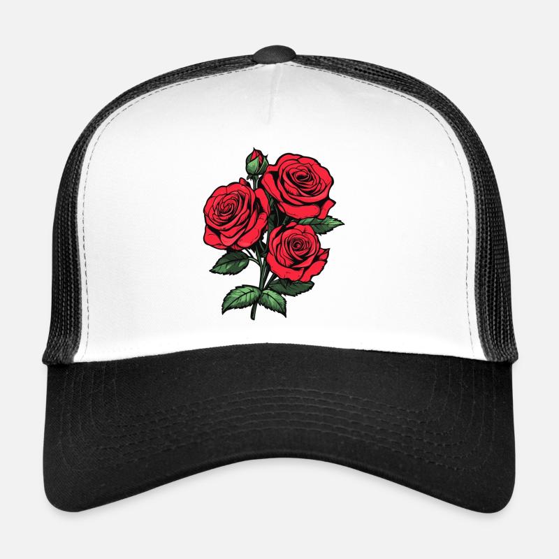 Motif Roses Rouges Casquette trucker 