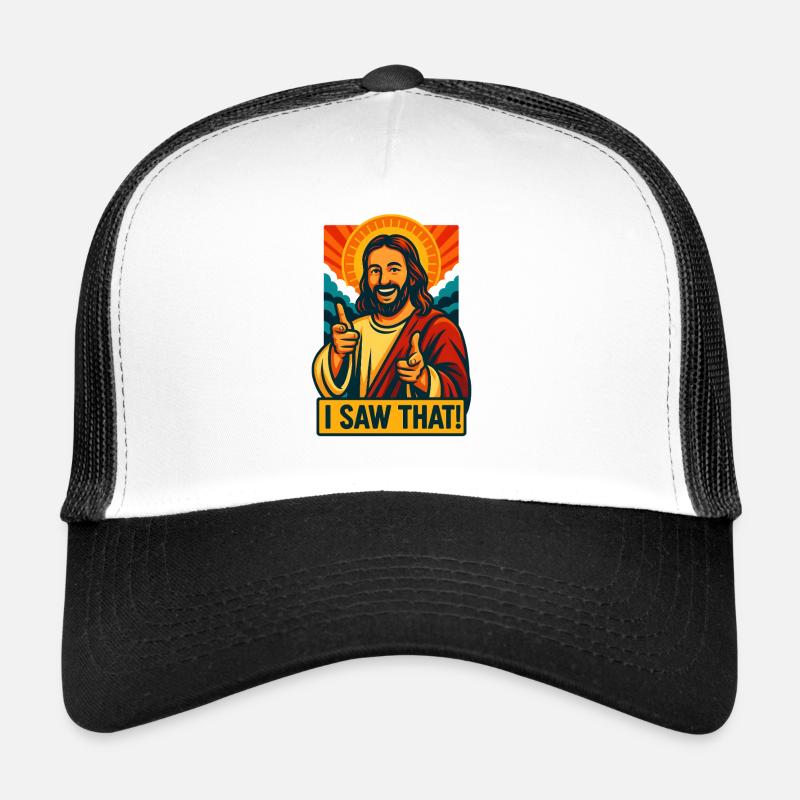 Ich habe gesehen, dass Jesus-Meme, Christ - Trucker Cap - Weiß/Schwarz