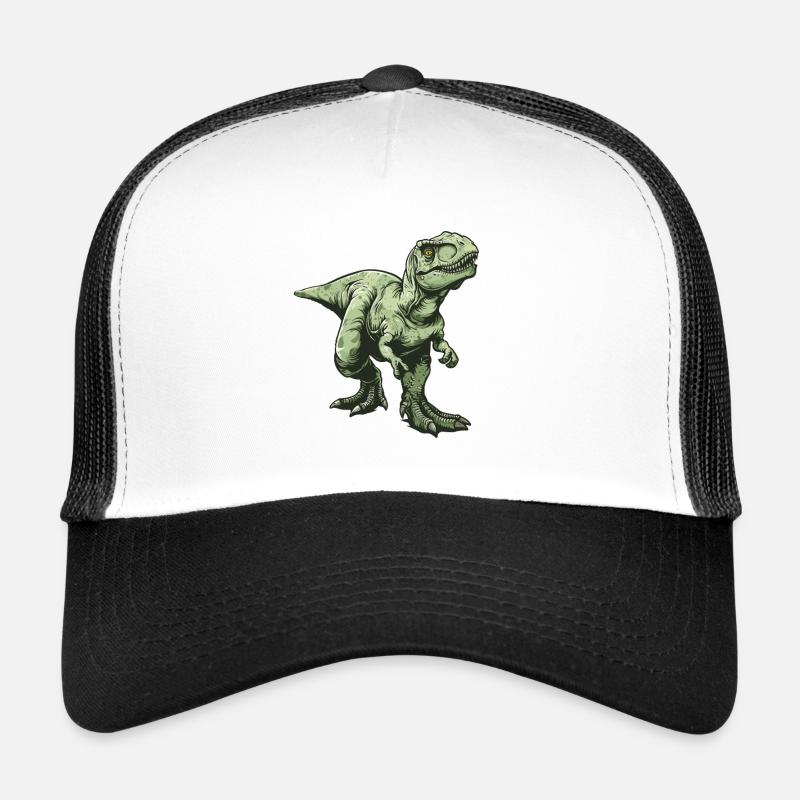 Dino T Rex Vert Style Bande Dessinée Casquette trucker 