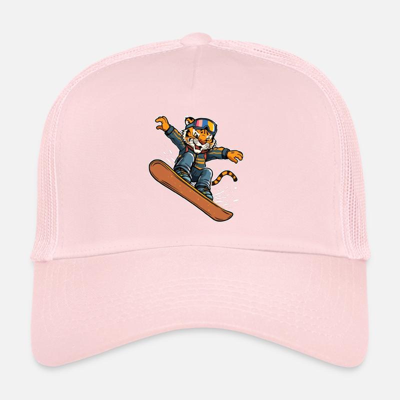 Tiger Snowboarder Sprung Trucker Cap