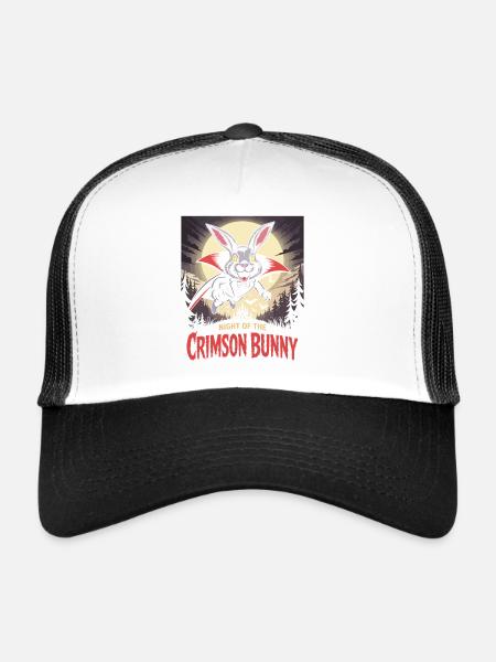 Night of the Crimson Bunny - Bunny Design - Trucker Cap - white/black - Front