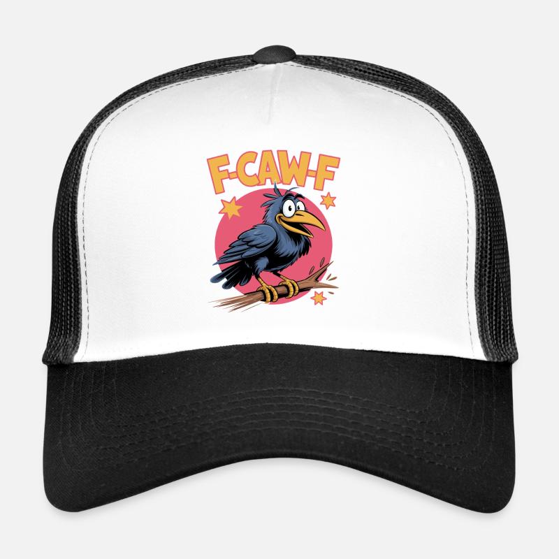 F-Caw-F Meme Krähe - Trucker Cap - Weiß/Schwarz